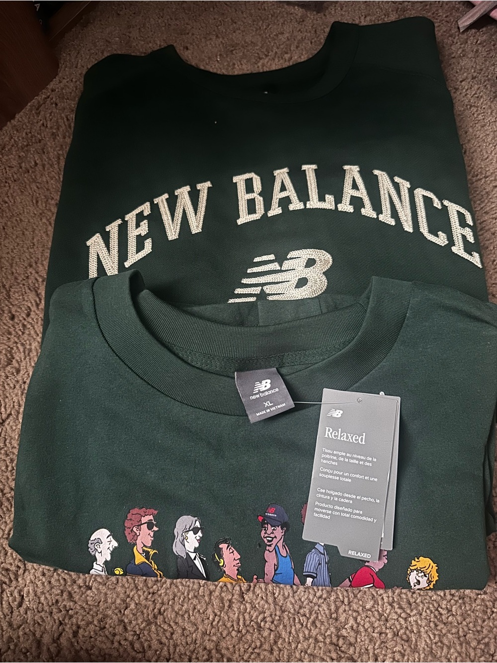 New Balance Men's Forest Green Graphic Crewneck Sweatshirt